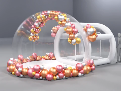 Inflatable Bubble House Dome 3 Meters Diameter 3D Model