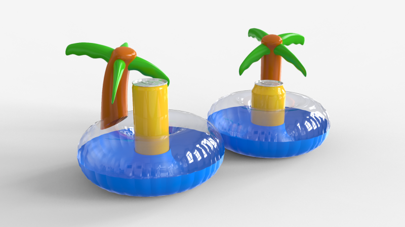 Inflatable Palm Island Drink Holder 3Dモデル .c4d .max .obj .3ds .fbx .stl .blend 