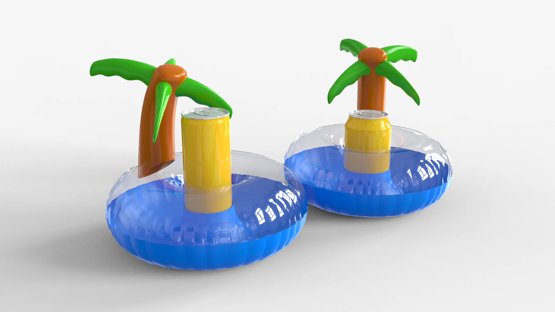 Inflatable Palm Island Drink Holder 3D Model .c4d .max .obj .3ds .fbx .stl .blend 