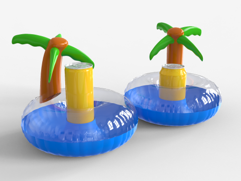 Inflatable Palm Island Drink Holder 3D मॉडल