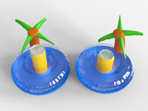 Inflatable Palm Island Drink Holder 3Dモデル