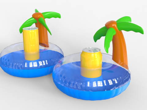 Inflatable Palm Island Drink Holder 3Dモデル
