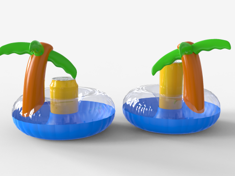 Inflatable Palm Island Drink Holder 3Dモデル