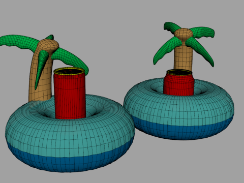 Inflatable Palm Island Drink Holder 3Dモデル