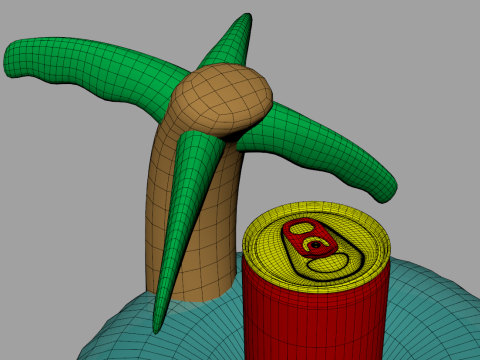 Inflatable Palm Island Drink Holder 3Dモデル