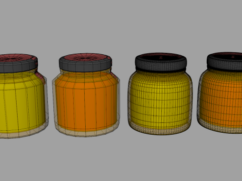 Jam Jars 3D Model
