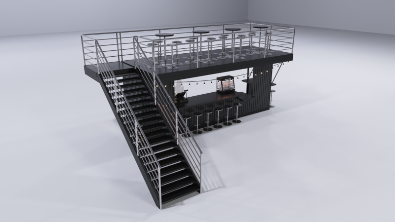 Kiosk Bar 1 Model 3D .c4d .max .obj .3ds .fbx .stl .blend