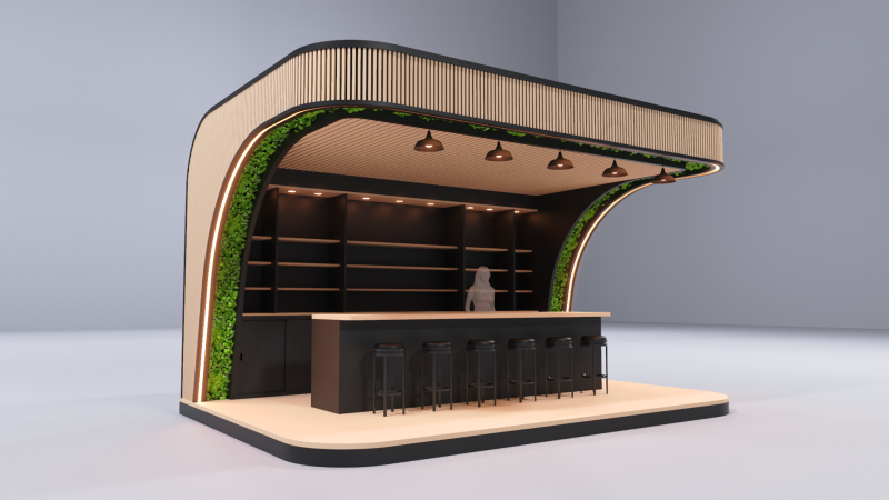 Kiosk Bar 2 3D 模型 .c4d .max .obj .3ds .fbx .stl .blend 