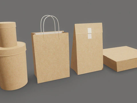 Opakowania do żywności z papieru kraft Model 3D