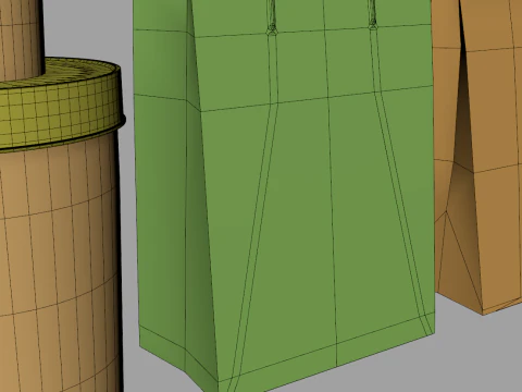 Kraft Paper Food Packaging 3D Model