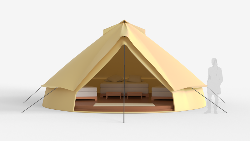Large Bell Tent 6x6 Meters 3D मॉडल .c4d .max .obj .3ds .fbx .stl .blend 