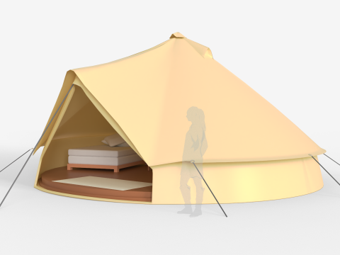 Large Bell Tent 6x6 Meters 3D मॉडल