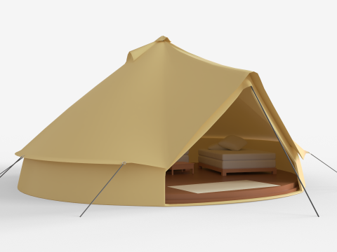 Large Bell Tent 6x6 Meters 3D मॉडल