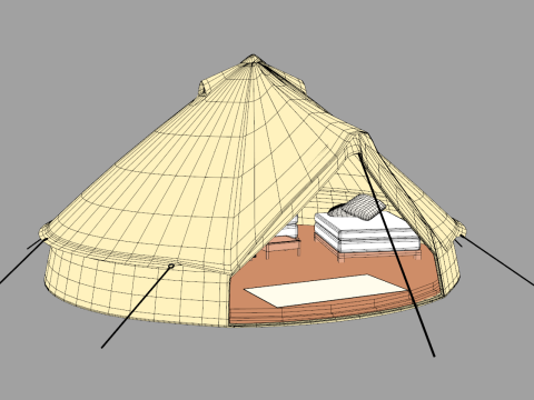 Large Bell Tent 6x6 Meters 3D मॉडल