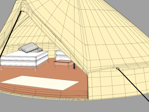 Large Bell Tent 6x6 Meters 3D मॉडल