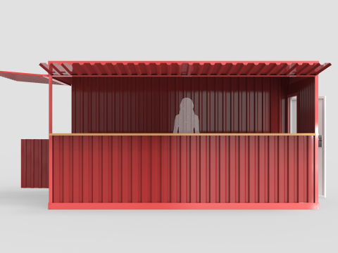 Large Container Kiosk Modelo 3D