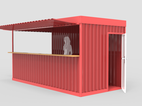 Large Container Kiosk Modelo 3D