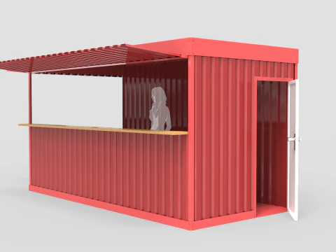 Quiosco de contenedores grandes Modelo 3D