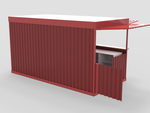 Large Container Kiosk Modelo 3D