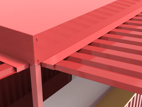 Quiosco de contenedores grandes Modelo 3D