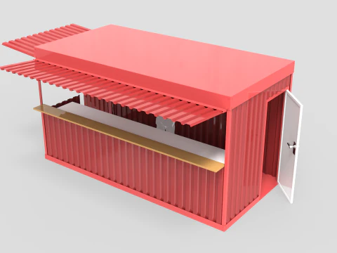 Quiosco de contenedores grandes Modelo 3D