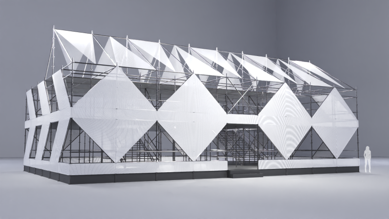 Layher Structure Pavilion 2 3D Model .c4d .max .obj .3ds .fbx .stl .blend