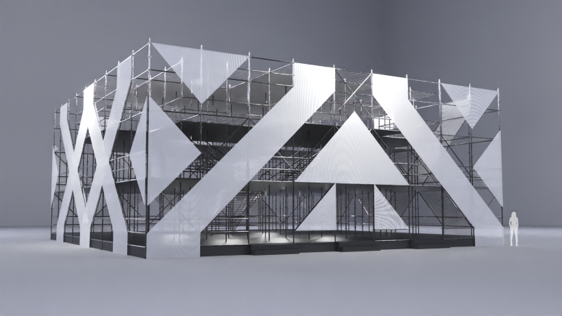 Layher Structure Pavilion 3 3D Model .c4d .max .obj .3ds .fbx .stl .blend