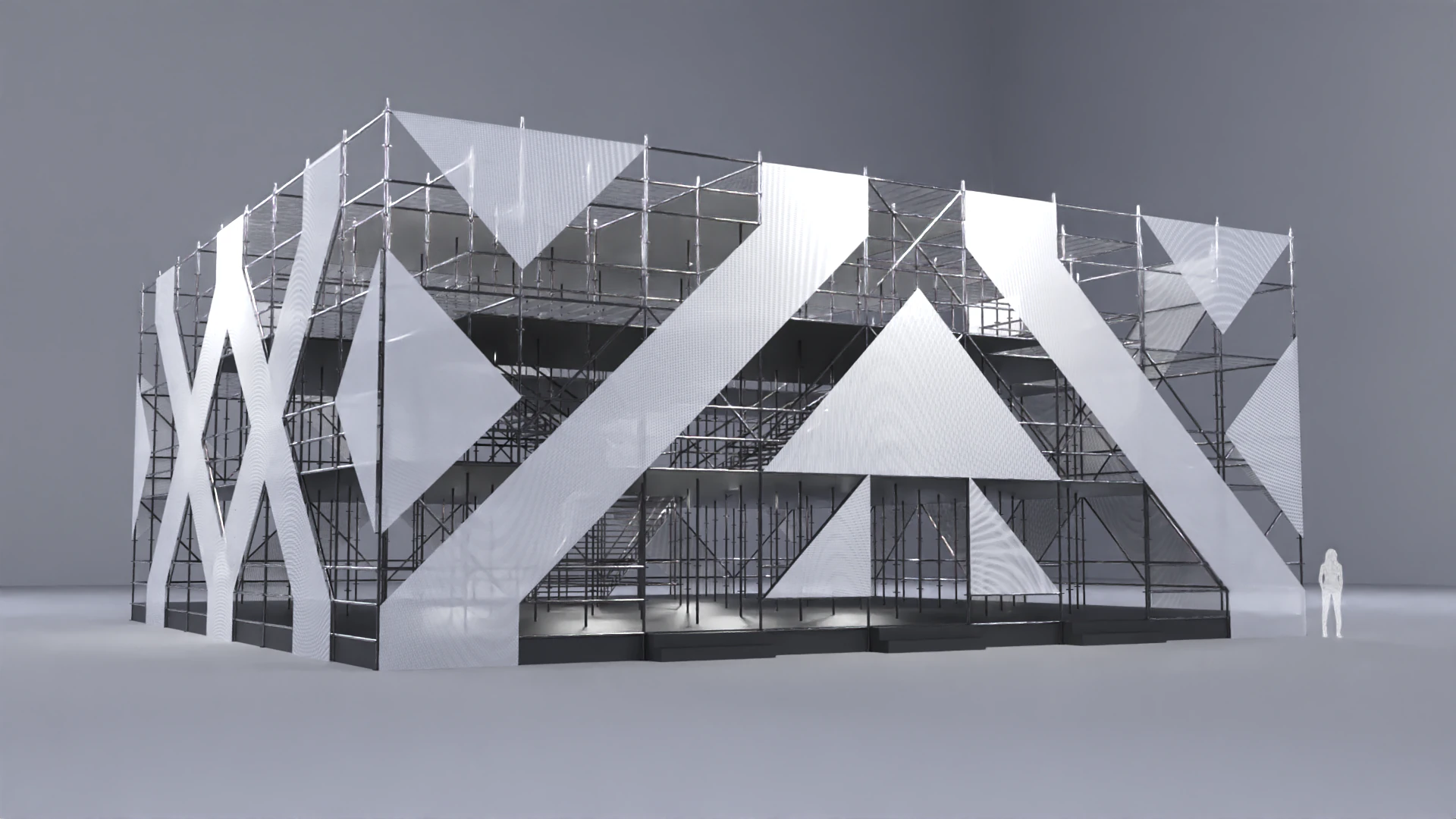 Layher Structure Pavilion 3 3D Model .c4d .max .obj .3ds .fbx .stl .blend 