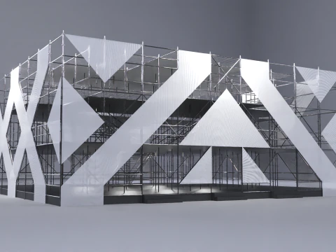 Pavilh&atilde;o Estrutura Layher 3 Modelo 3D