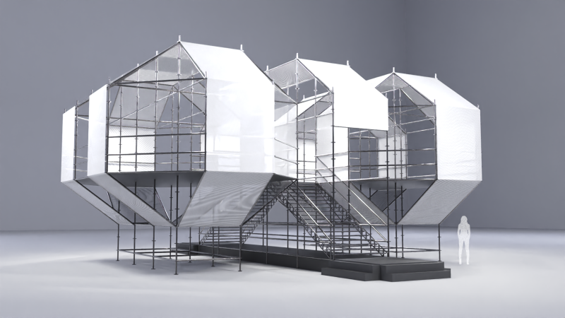 Layher Structure Pavilion 4 3D Model .c4d .max .obj .3ds .fbx .stl .blend