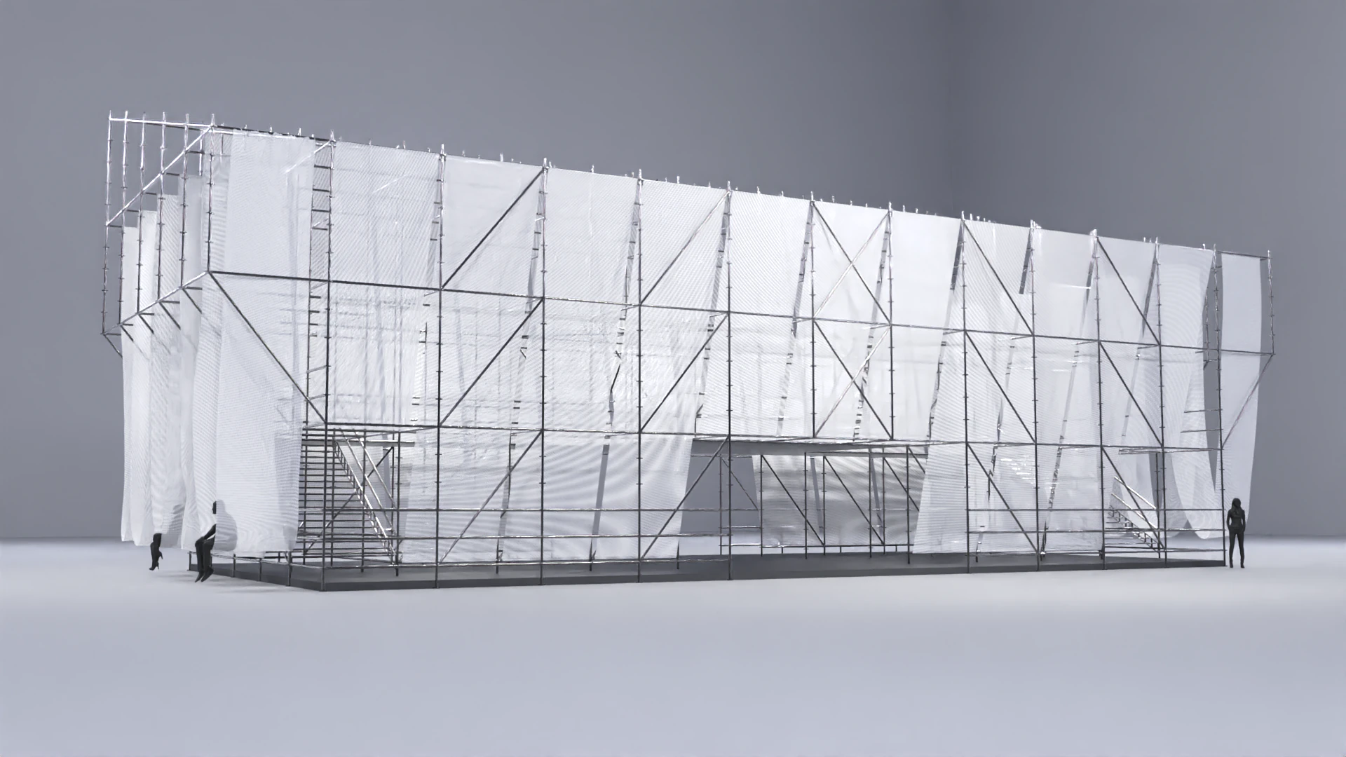 Layher Structure Pavilion 5 3D Model .c4d .max .obj .3ds .fbx .stl .blend 