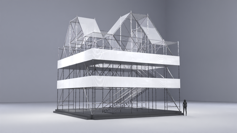Layher Structure Pavilion 7 3D Modell .c4d .max .obj .3ds .fbx .stl .blend 