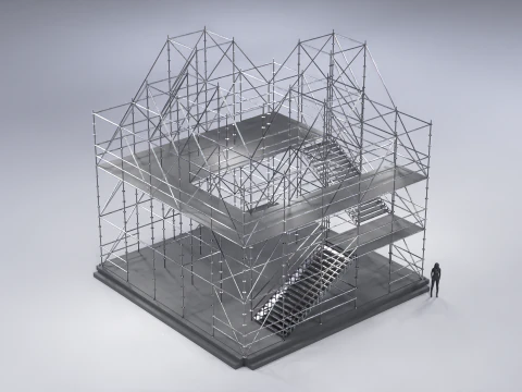 Padiglione 7 della struttura Layher Modello 3D