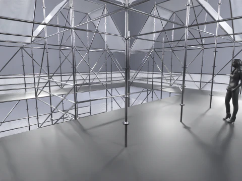 Padiglione 7 della struttura Layher Modello 3D