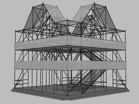Padiglione 7 della struttura Layher Modello 3D
