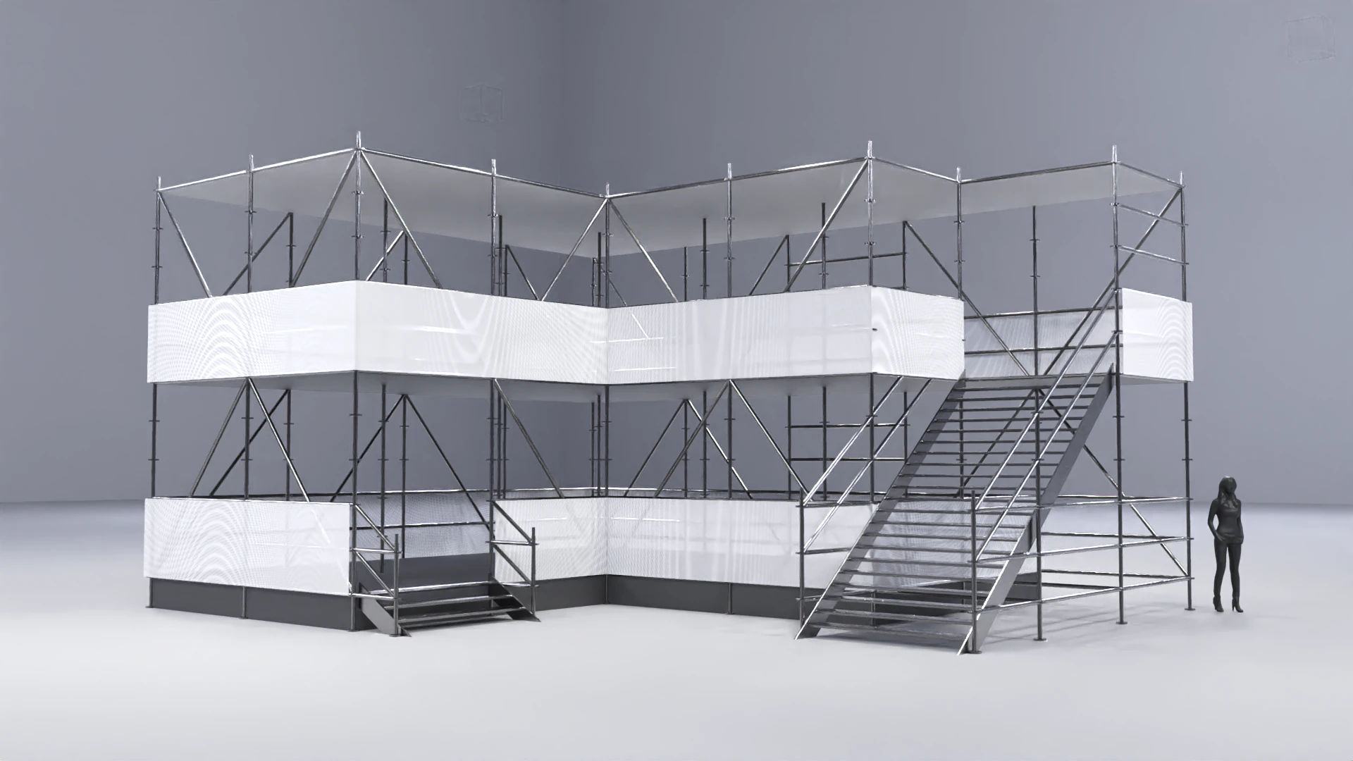 Layher Structure Pavilion 8 3D Model .c4d .max .obj .3ds .fbx .stl .blend