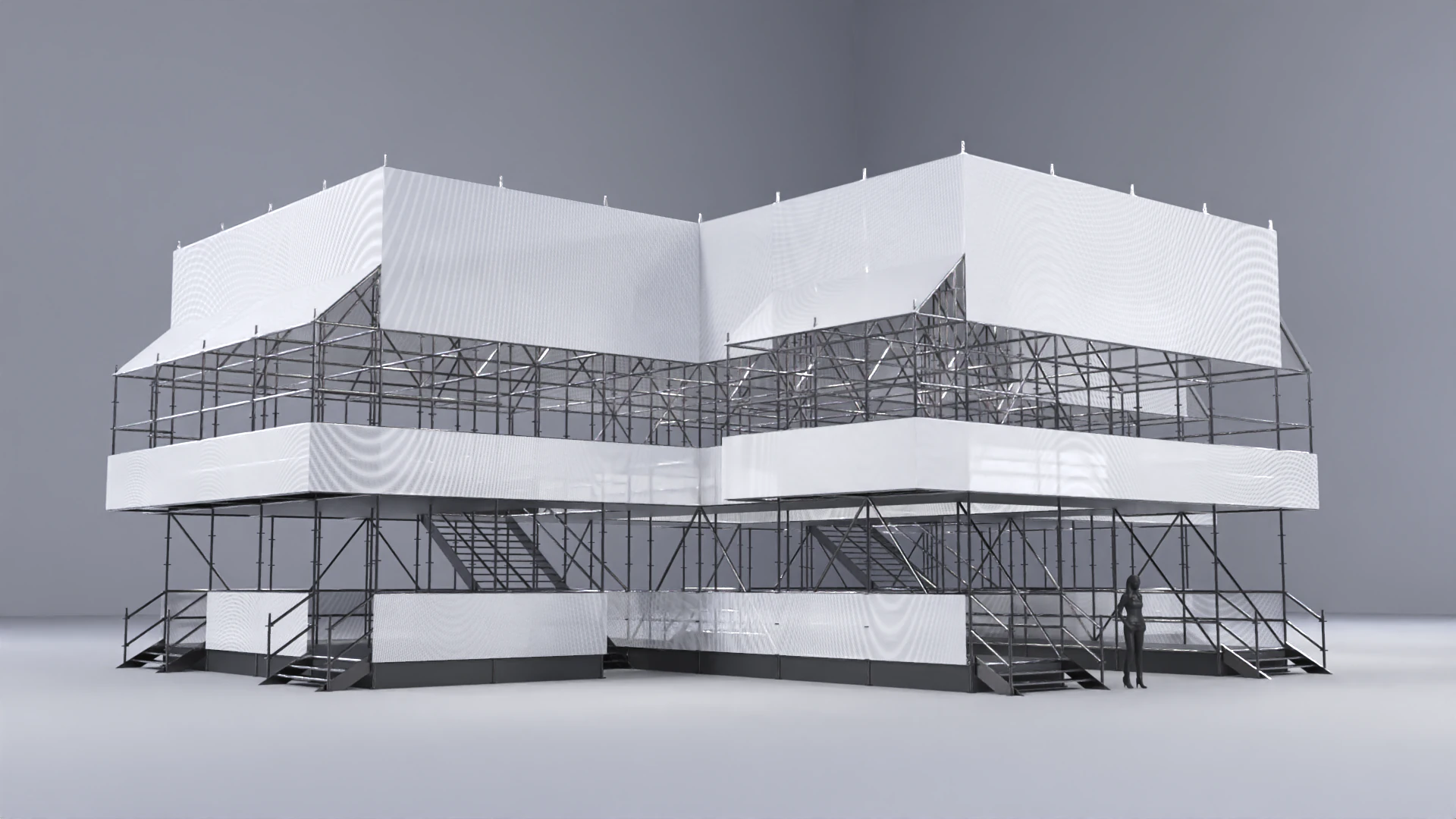 Pavilh&atilde;o Estrutura Layher 9 Modelo 3D .c4d .max .obj .3ds .fbx .stl .blend 