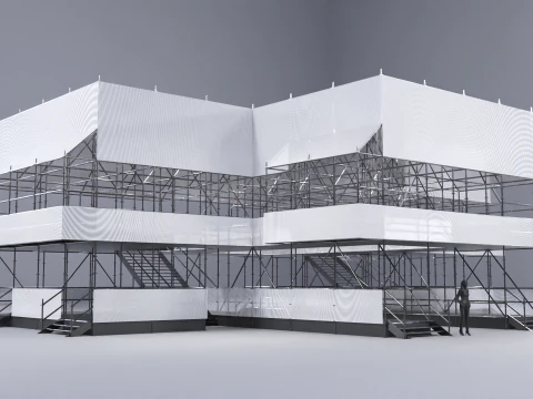 Pavilh&atilde;o Estrutura Layher 9 Modelo 3D