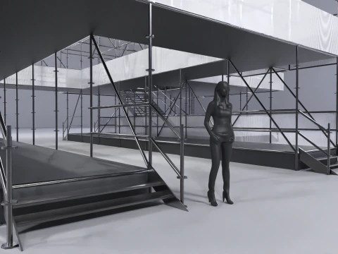 Pavilh&atilde;o Estrutura Layher 9 Modelo 3D