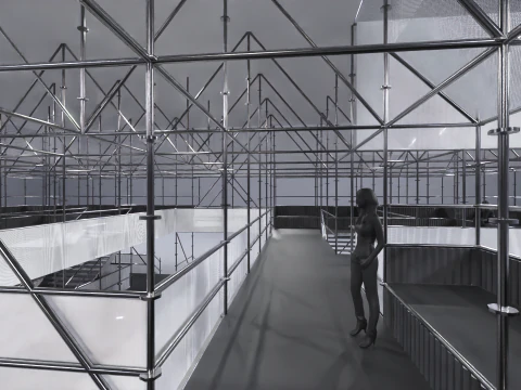 Pavilh&atilde;o Estrutura Layher 9 Modelo 3D