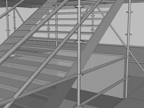 Pavilh&atilde;o Estrutura Layher 9 Modelo 3D