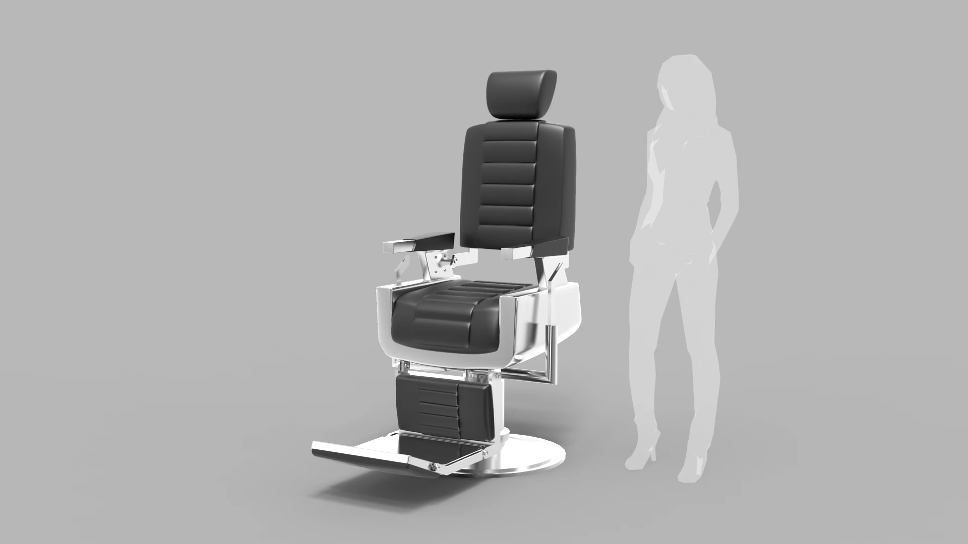 Leather Barber Chair 3D Model .c4d .max .obj .3ds .fbx .stl .blend 