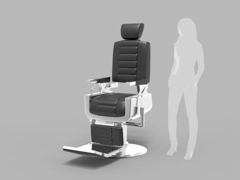 Leather Barber Chair Modelo 3D