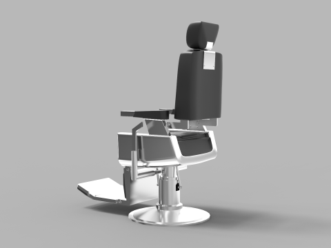Leather Barber Chair Modelo 3D