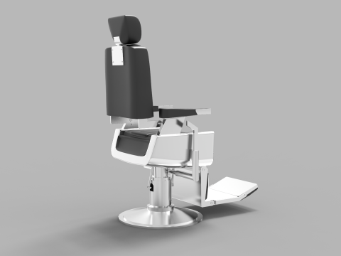 Leather Barber Chair Modelo 3D