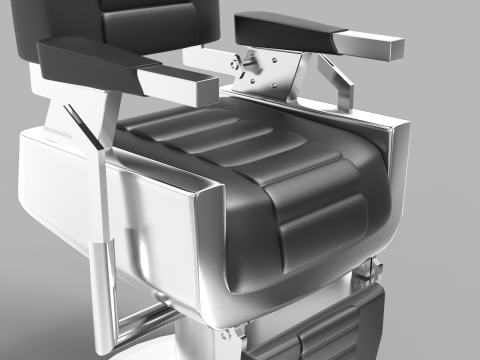 Leather Barber Chair Modelo 3D