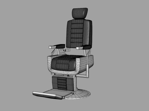 Leather Barber Chair Modelo 3D