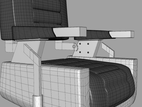 Leather Barber Chair Modelo 3D