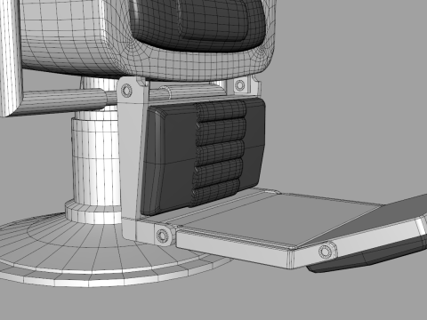 Leather Barber Chair Modelo 3D