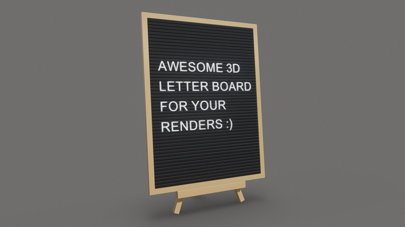 Letter Board Modèle 3D .c4d .max .obj .3ds .fbx .stl .blend